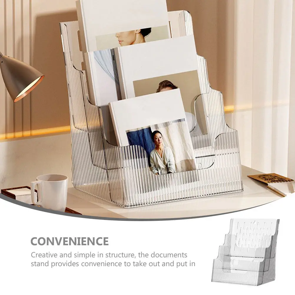클리어 데스크탑 파일 정리함 튼튼한 애완동물 모양 경사 디자인 문서 홀더 사무실 책 보관 랙 잡지 홀더