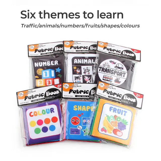 1 Pc Baby Cloth Book Soft Baby Book Early Development Sensory Toys For Babies From 0 36 Month Black White Colorful Book Crib Toy 2