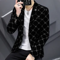 New Corduroy Suit for Men Young Slim Small Suit Formal Single West Jacket Outside Spring and Autumn Comfortable Formal Coat Men 1