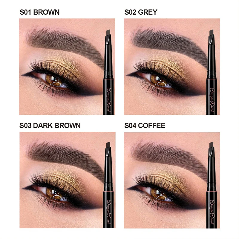 Dual-Ended Waterproof Eyebrow Pencil 2 In1 Triangular Extremely Fine Eye Brow Pen Long-Lasting Waterproof Woman Makeup Cosmetics_voghion.com