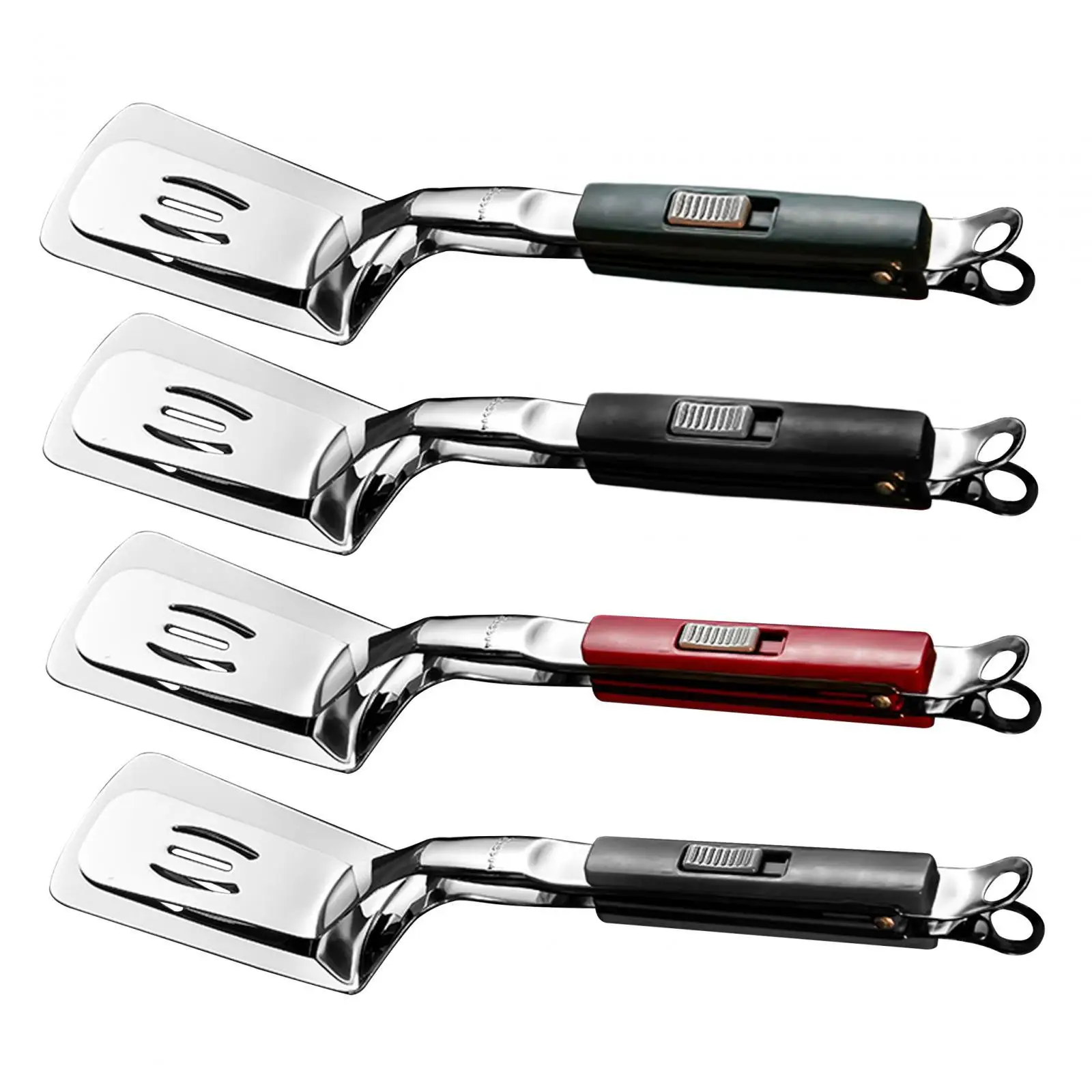 Stainless Steel Spatula Tongs Multipurpose Gripper Bread Clip Fried Steak Clamp for Burgers BBQ Beefsteak Fillets Cooking