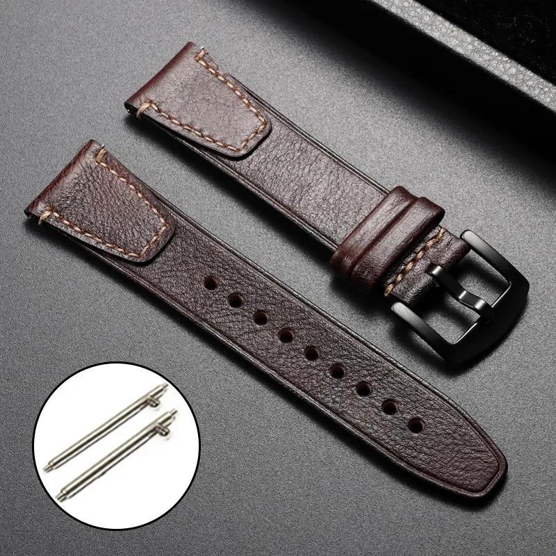 Premium Leather Watchband - Quick Release Strap