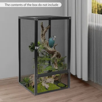 45*45*80cm Micro Habitat Terrarium Enclosure Reptile Feeding Box Aluminum Alloy Reptile Pet Feeding Net Box 1
