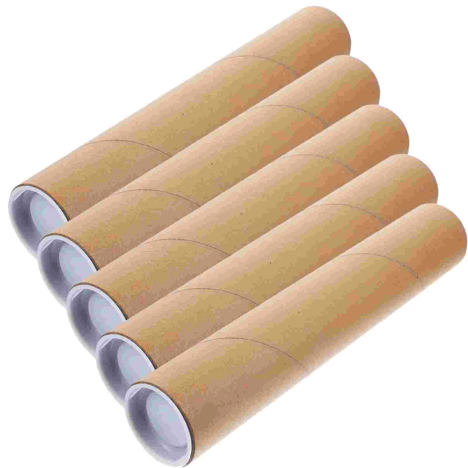 

5 Pcs Postal Tube Poster Painting Document Blueprint Cardboard Roll Wall Thickness 3mm Tubes Packing Boxes Paper for Artworks