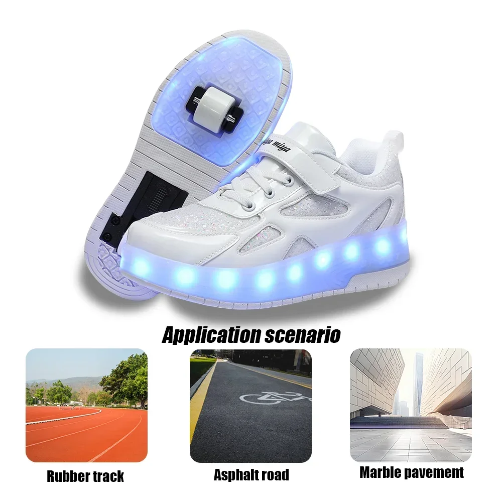 Roller Skates Inline Roller Skates Children Removable Wheeled Shoes