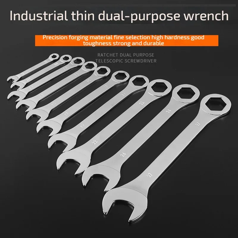 

6-32mm Universal Open End Wrench Super-Thin 3mm Ultra-thin Double Headed Spanner for Drive Shaft Wrenches Set Repair Hand Tools