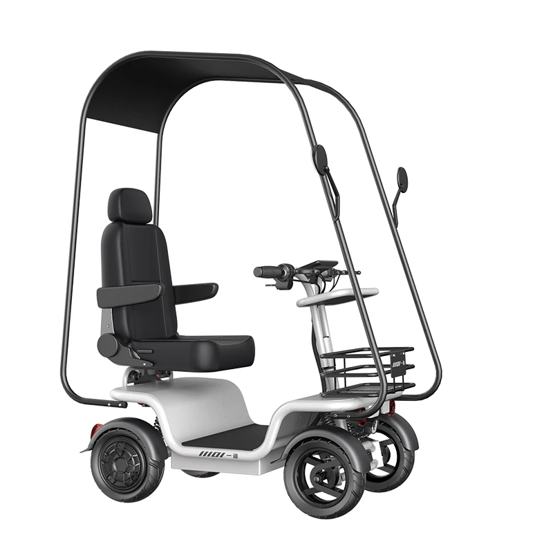 

New 4 Wheel Disabled Electric Mobility Scooters With Canopy Protects Four Wheel Electric Vehicle