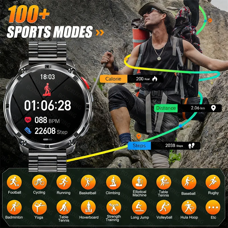 2026 New T-Rex3 Pro 1100mAh Battery Smart Watch GPS path 5ATM Waterproof Sports Run tracker Outdoors Compass Military Smartwatch 5