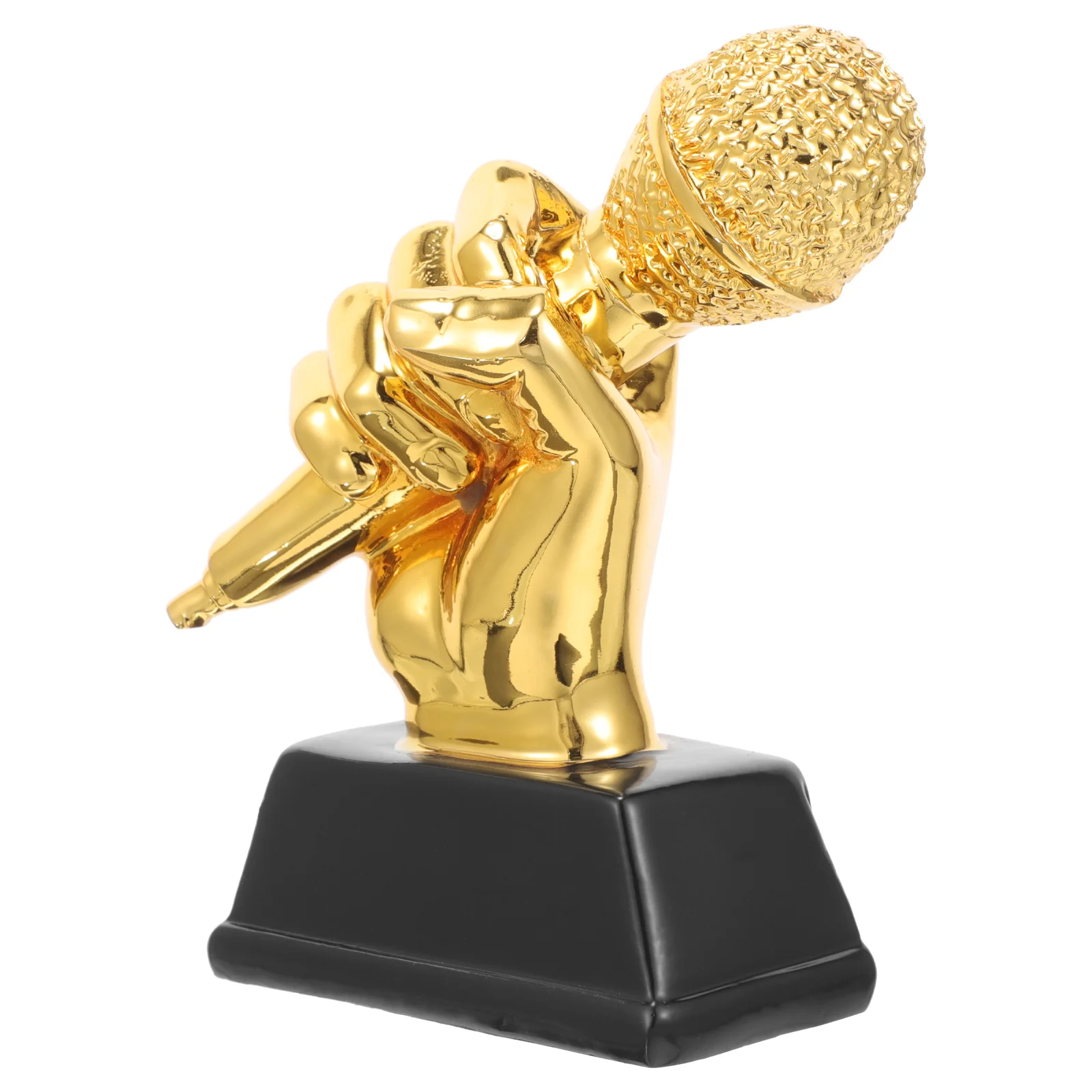 Resin Microphone Trophy Singing Competition Music Good Voice Award Cup Speech Presentation Trophy Home Decoration