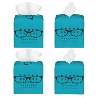 Custom Glasses With Eye Test Chart Facial Tissue Box Cover Square Optician Optometrist PU Leather Tissue Box Holder for Car Home 2