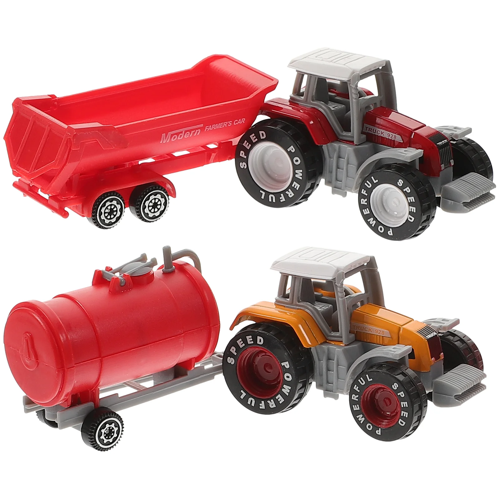 

2 Pcs Farm Cart Toy Models Toddler Truck Plastic Kid Tractor Engineering Kids Child Toys