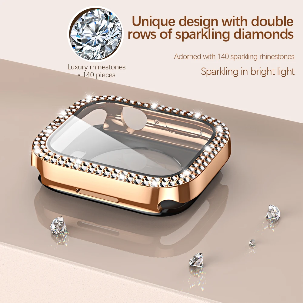 Luxury Diamond Bling Protective Glass + Cover