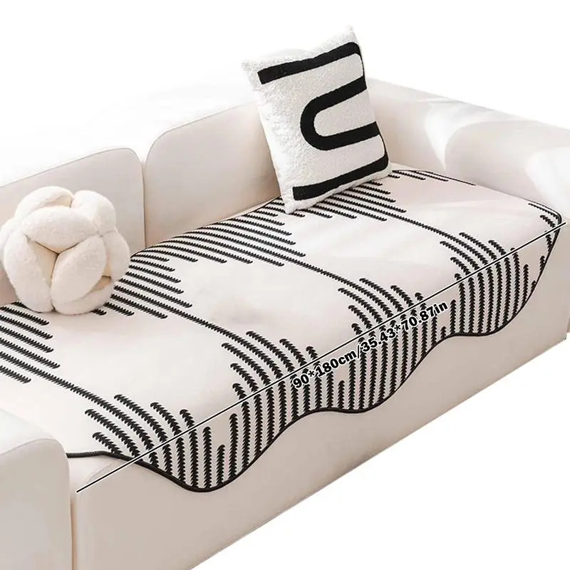 

Non Slip Sofa Cushion Luxury Sofa Cushion for Living Room Couch Furniture Protector sofa cover plush insulated Striped Blanket