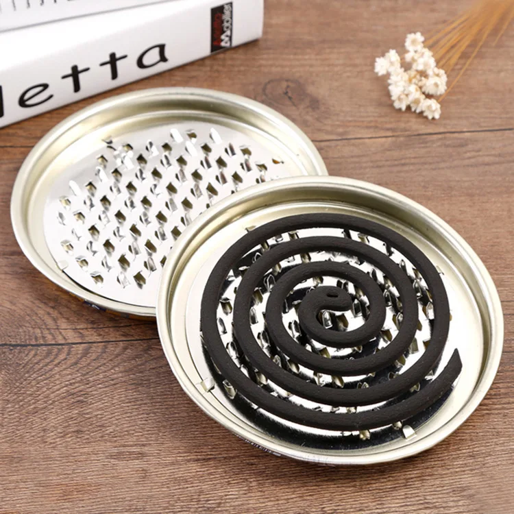 

10Pc Mosquito Coils Holder Stainless Steel Mosquito Coil Box Round Mosquito Coil Tray Easy To Clean Anti-Mosquito Supplies