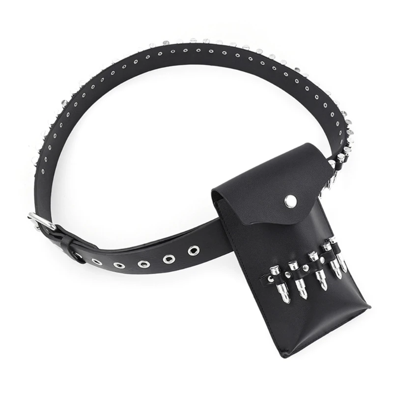 

F42F Waist Belt Rock and Roll Buckle for Cowboy Cowgirl Rock and Roll Punk Vintage Belt Hot Girl WaistChain Studded Sexy Belt