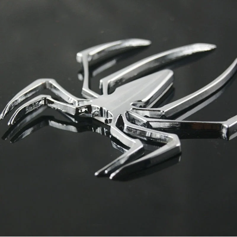 Car Stickers Metal 3D Spider Gold/Silver Styling Accessories Chrome Badge Emblem