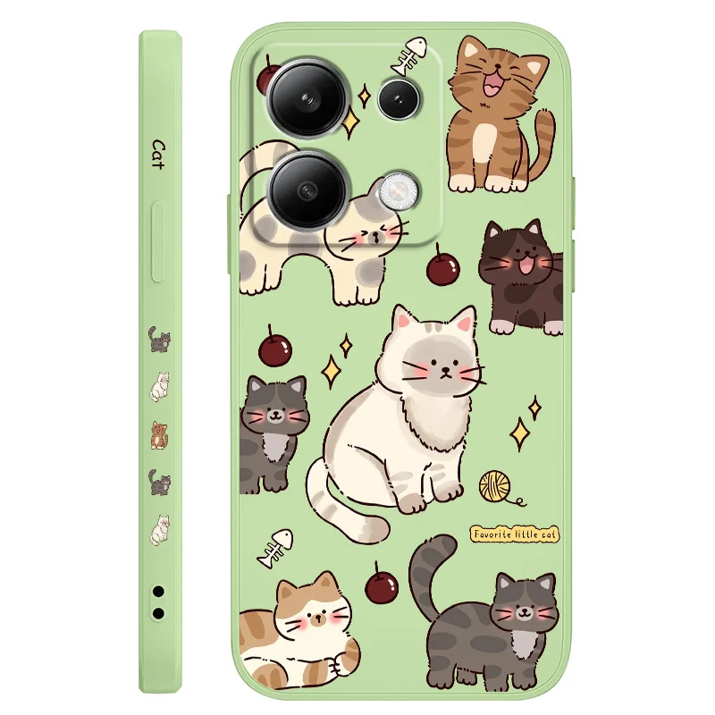 Adorable Cat Liquid Silicone Phone Case Cover