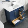 36" Bathroom Vanities Cabinet with Sink Combo Set Undermount Ceramic Sink w/Thickened Wood Matte Black Faucet Navy Blue 6