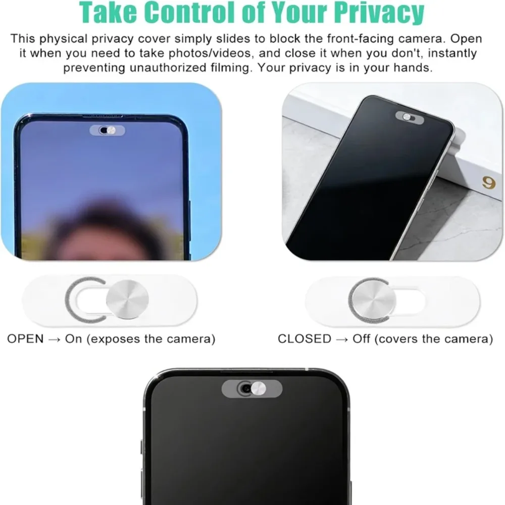 Ultra-Thin Transparent Privacy Camera Cover with Slide Protection for Smartphones and Tablets
