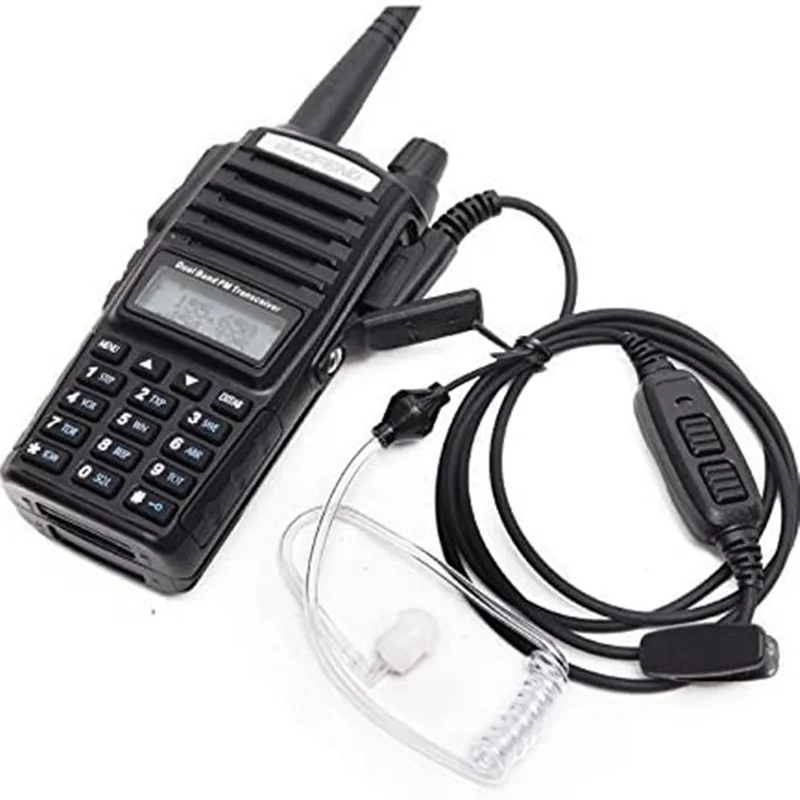 RISENKE G Shape Earpiece for Baofeng, UV-82HP, UV-82X, UV-82C, UV-82, Walkie Talkie, Radio Headset, Acoustic Tube, Double Ptt
