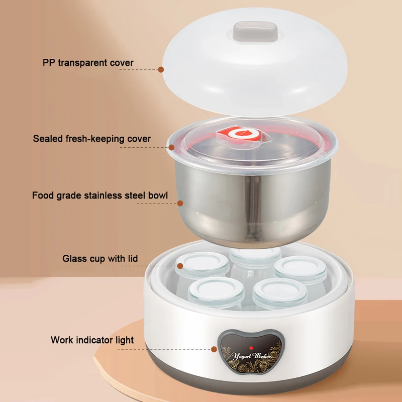 110V Electric Yogurt Maker Automatic DIY Yoghurt Fermenting Machine Constant Temperature Fermentation Sour Cream Leben Fermenter