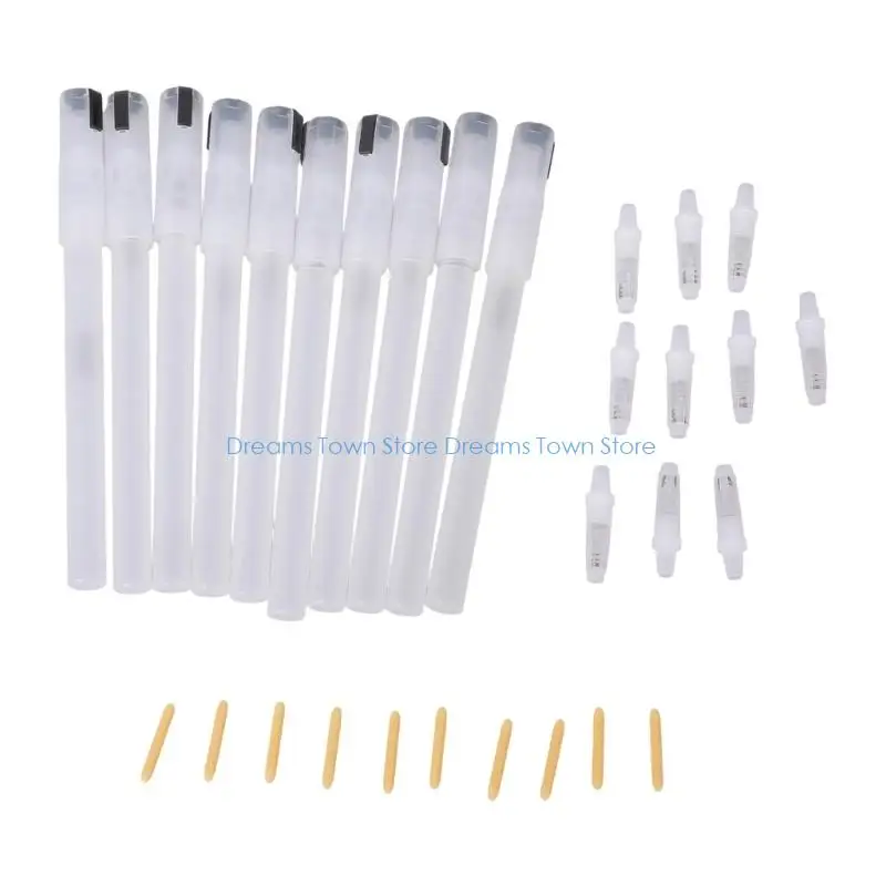HX6A 10팩 DIY 아트 프로젝트 및 산업용 마킹을 위한 리필 가능 페인트 마커 펜 팁이 있는 투명 아크릴 잉크 마커