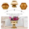 2 Pcs Pots for Plants Wrought Iron Vase Desktop Floral Tabletop Flower Vessel Retro Flowers Golden 6