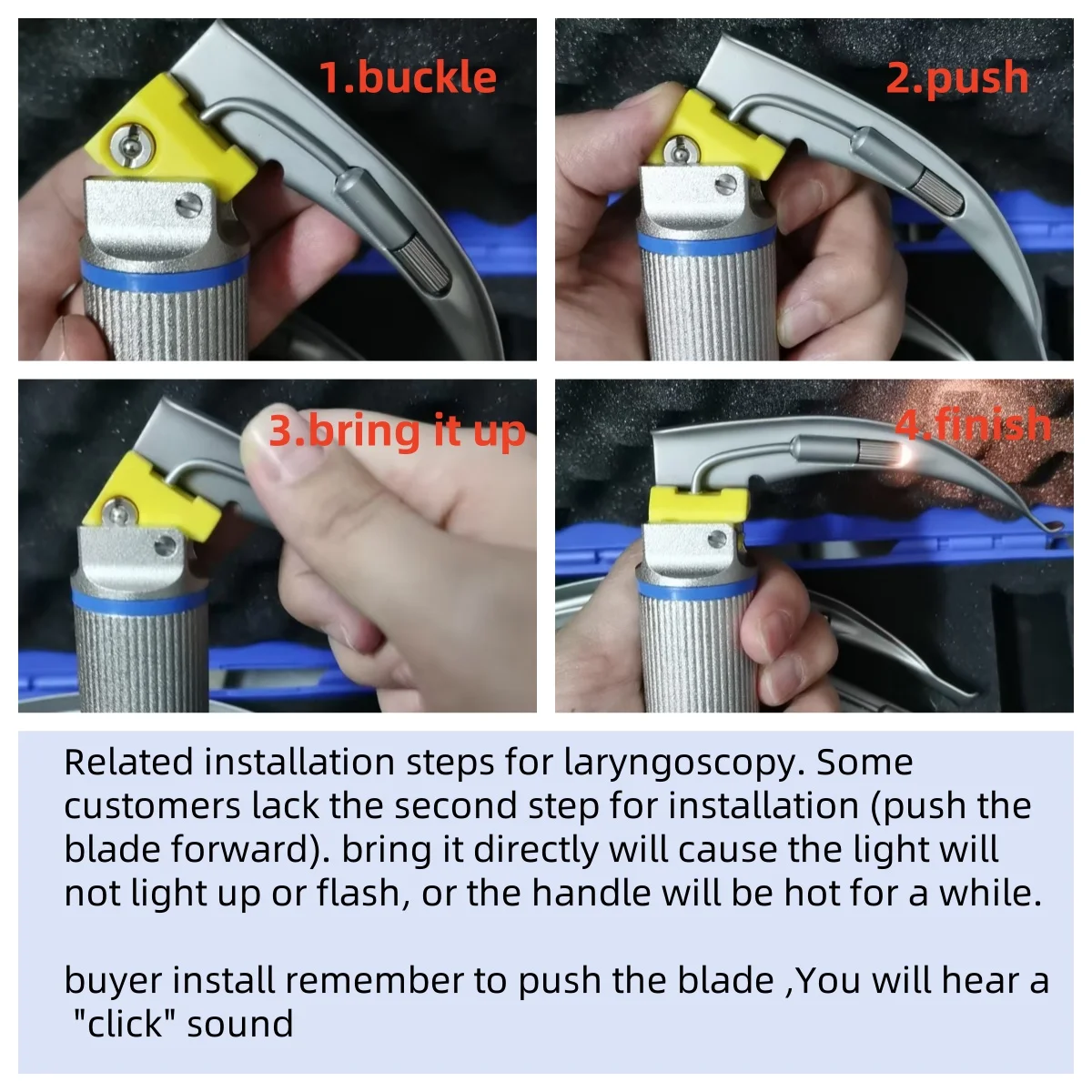 Premium LED Laryngoscope Set with Flexible Handle and Assorted Blades