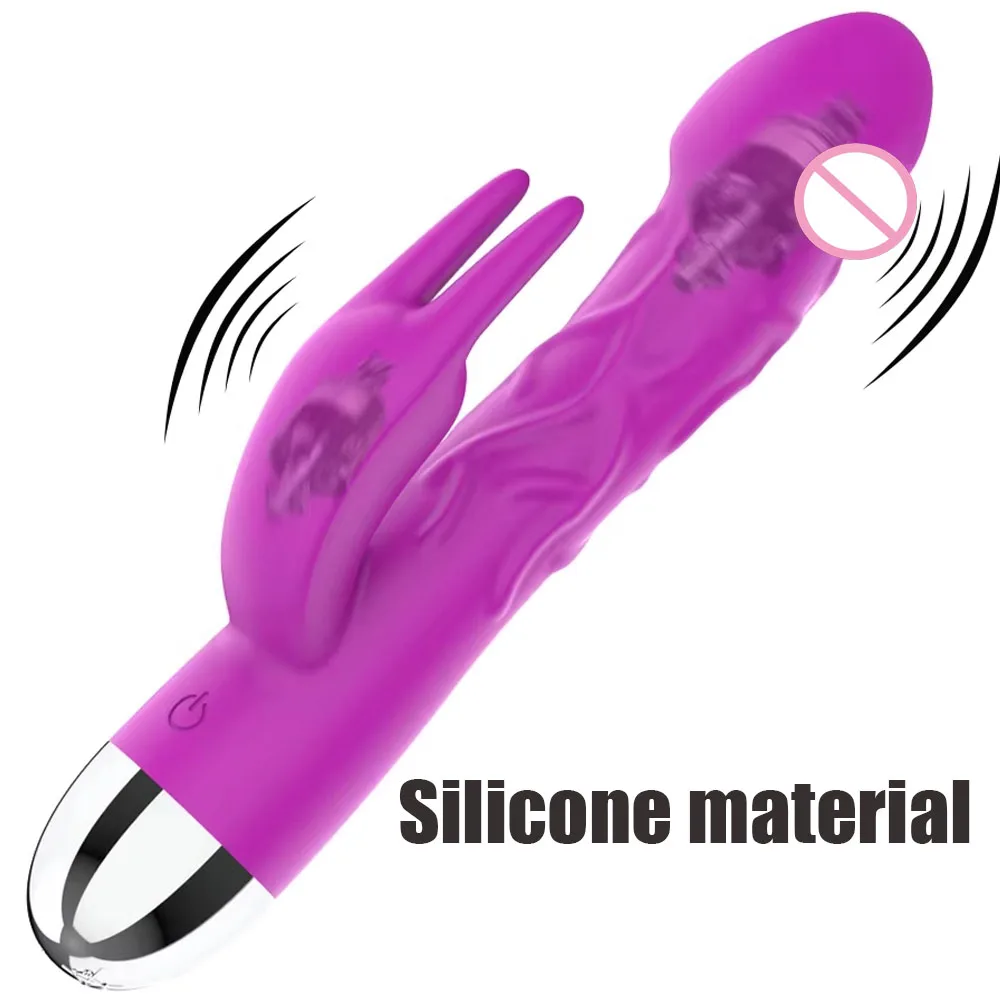 Riesiger Silikondildo, Kaninchenvibrator für Frauen, Stimulation der Klitoris, Massage, 10-Gang-G-Punkt-Vibrator, Sexspielzeug für Erwachsene