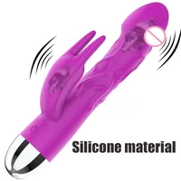 Riesiger Silikondildo, Kaninchenvibrator für Frauen, Stimulation der Klitoris, Massage, 10-Gang-G-Punkt-Vibrator, Sexspielzeug für Erwachsene