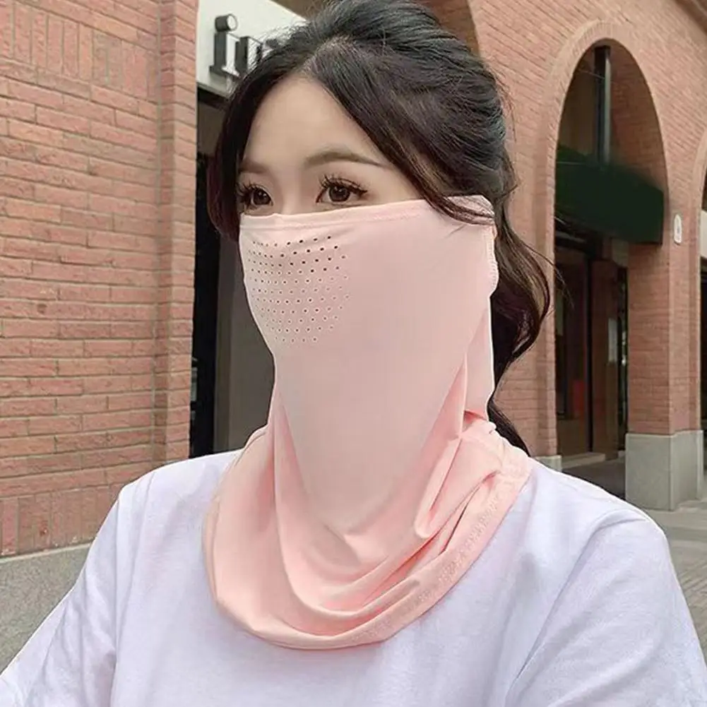 Unisex Gesichts schal atmungsaktiv Eis Seide UV Sonnenschutz maske weich einstellbar Anti Ultraviolett dünn für Sommer Outdoor-Aktivitäten – Detail 26