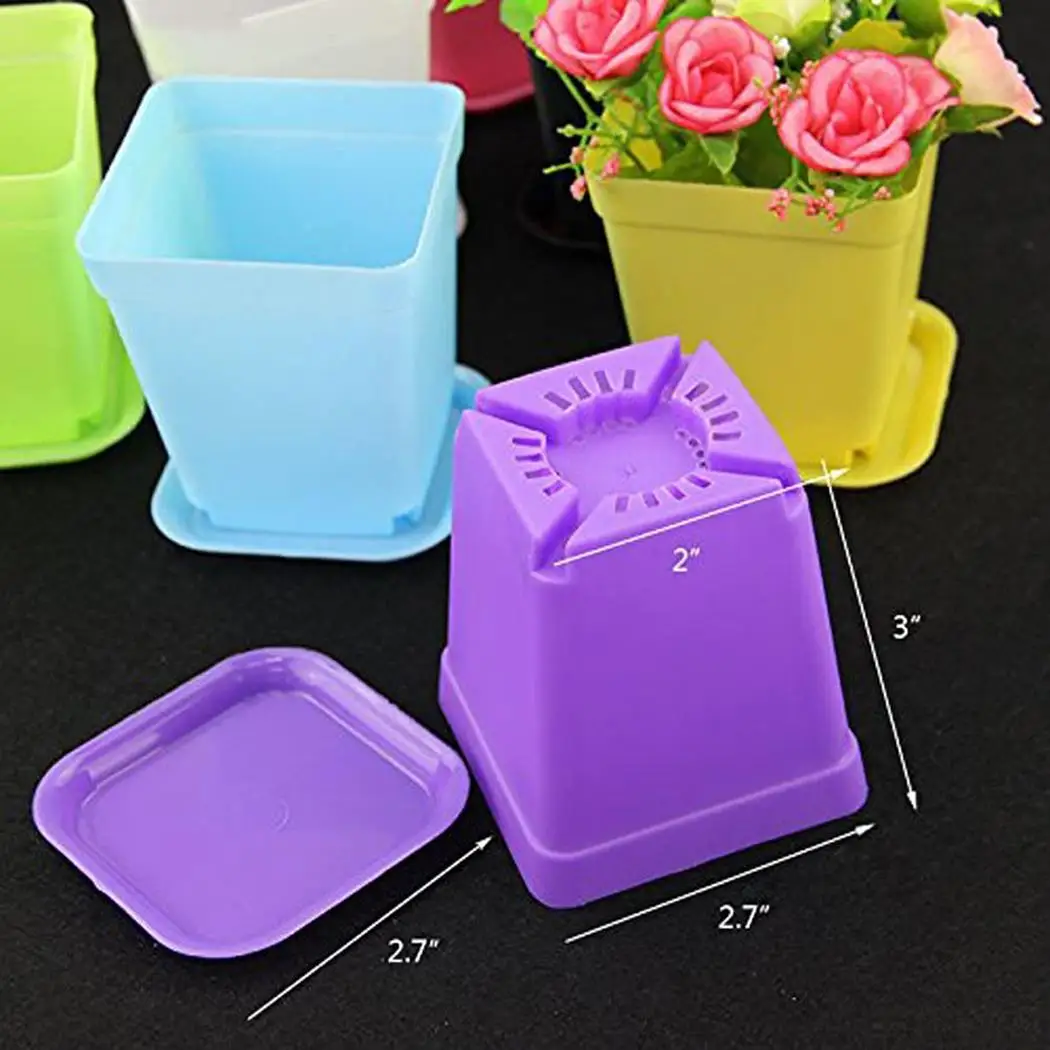 

Vegetable Flowerpots Decor Decoration Home Office With Tray 15pcs Colorful Flower Mini Plant Brand New Durable
