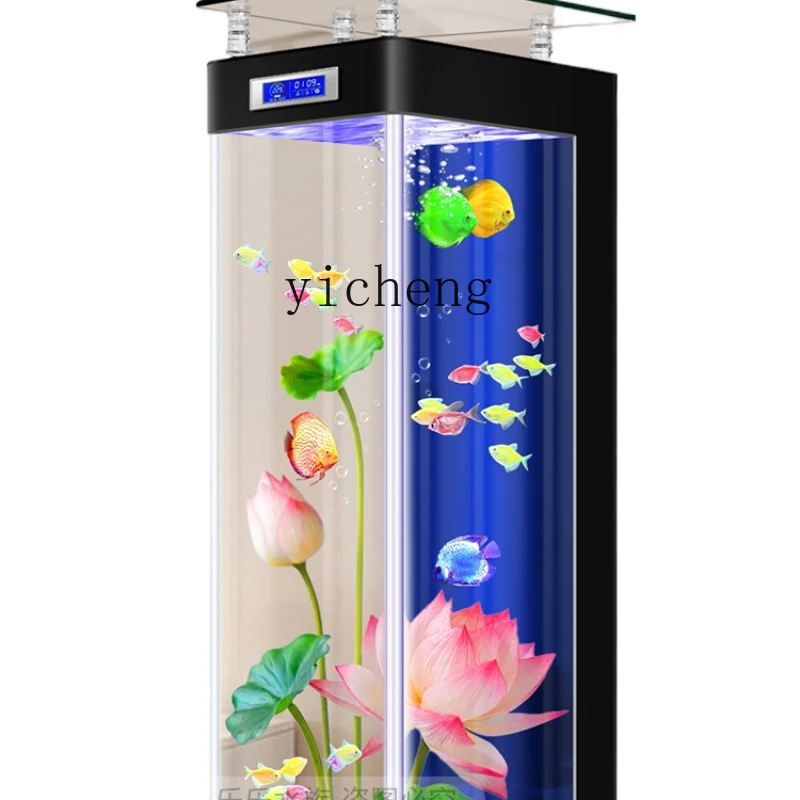 

ZK Fish Tank Living Room Home Floor Small Integrated Molding Free Replacement Aquarium Self-Circulation Back Filter