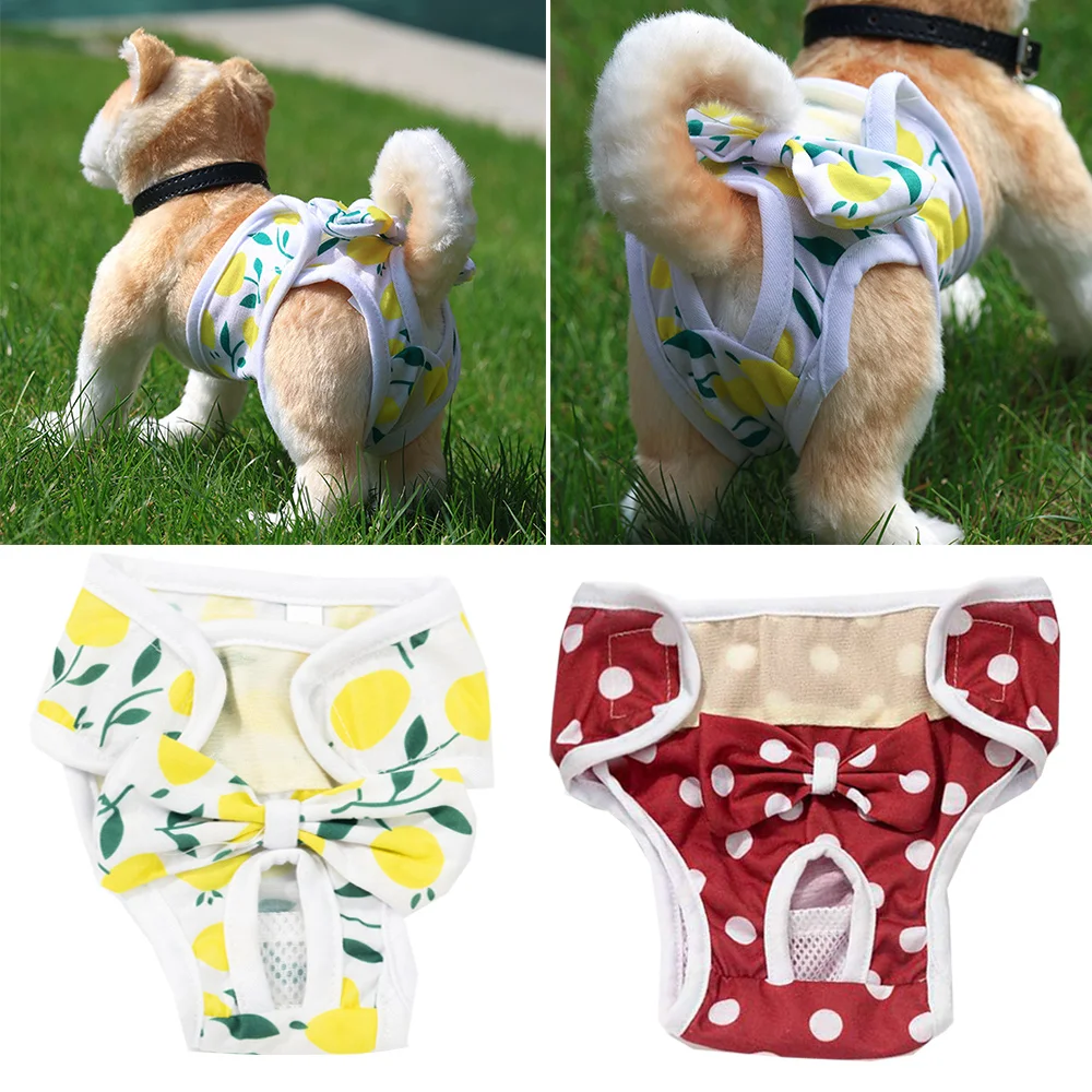 

Dog Diapers Physiological Pant Puppy Women's Panties Shorts Underwear Washable Female Dog Diper Panties Pet Dog Cat Clothes S-XL