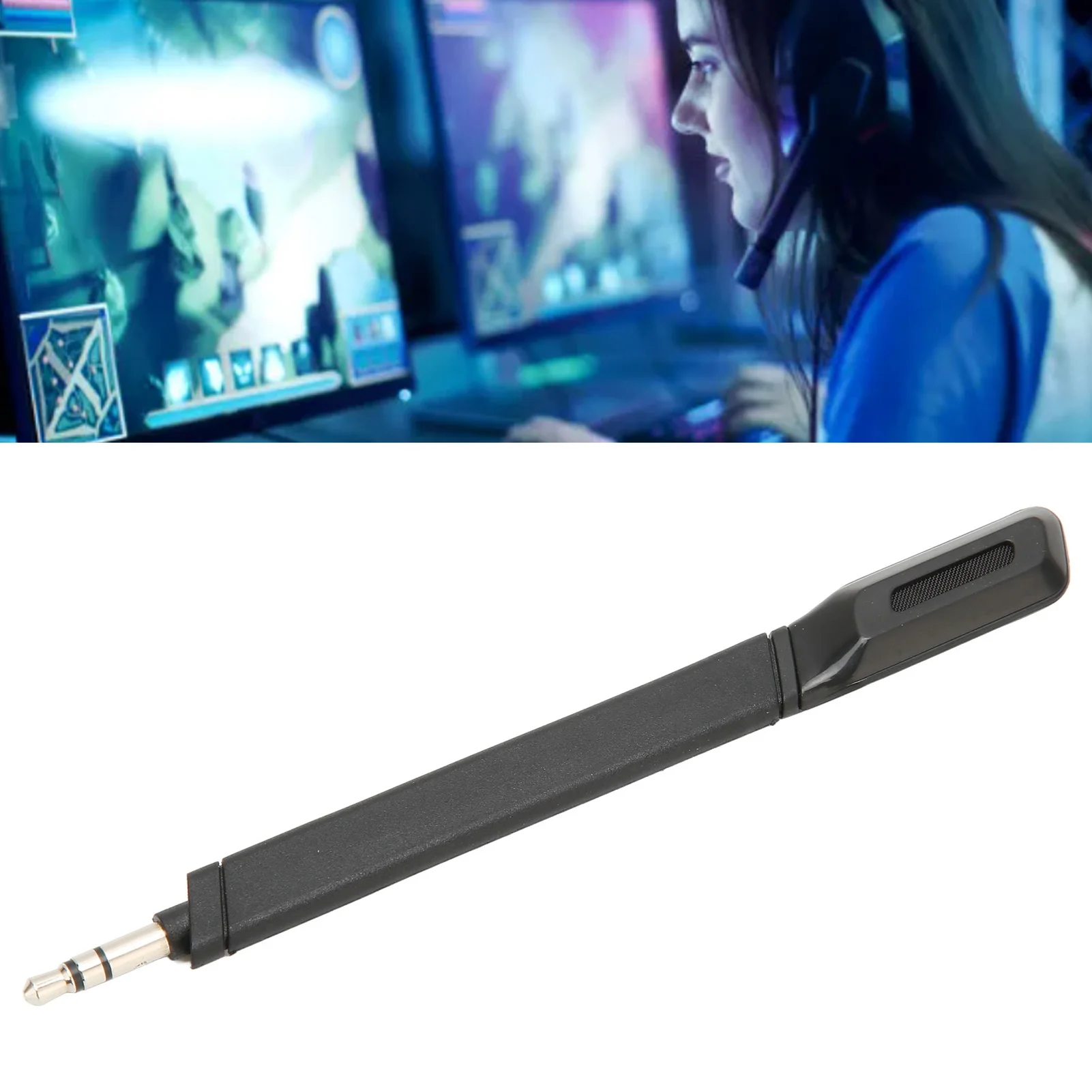 Detachable Microphone Boom Portable Replacement Microphone Professional 3.5mm Plug Clear Sound for Wireless Headset