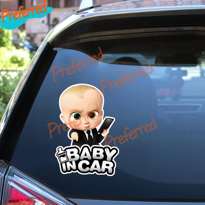 

High Quality Decal Kid Children Boy on Board Baby In Car Cartoon Funny Die-Cut Stickers Girl on Board Bumper Rear Window