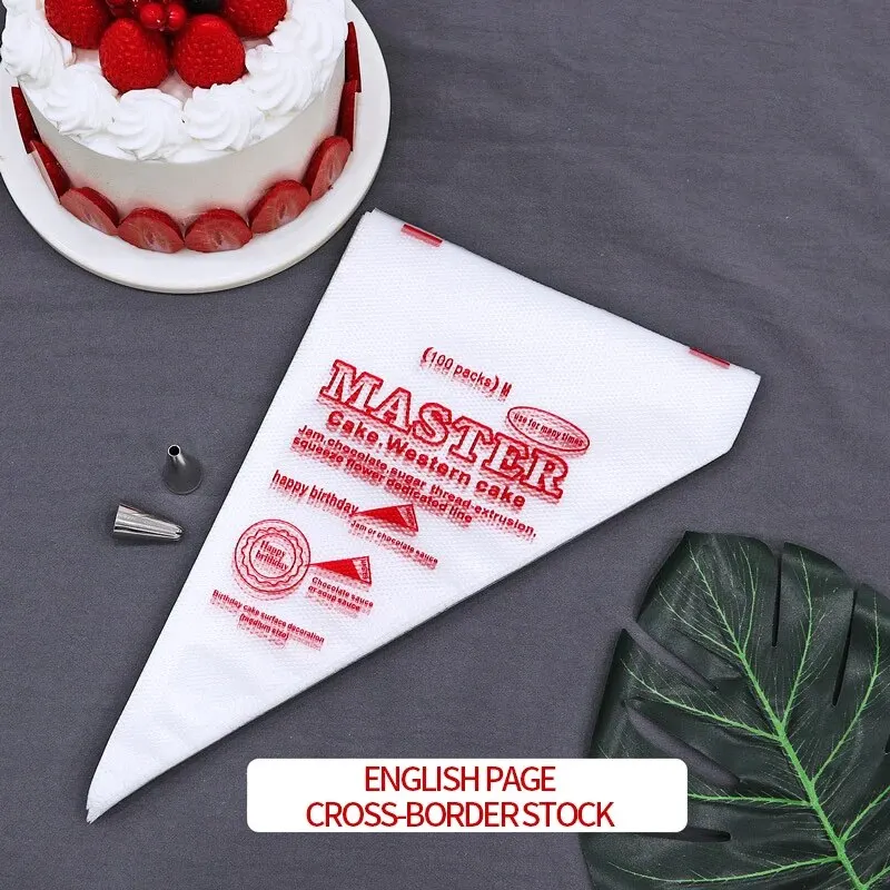 Disposable Pastry Bag 100 Pcs Disposable Cream Pastry Bag Cake Icing Sugarcraft Cupcake Piping Decorating Tool