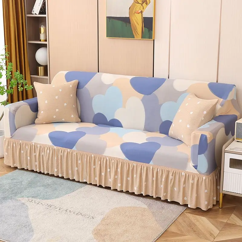 

Modern Minimalist Large Skirt Elastic Sofa Cover Full Coverage Sofa Cover Universal Four Seasons AB Edition Sofa Napkin