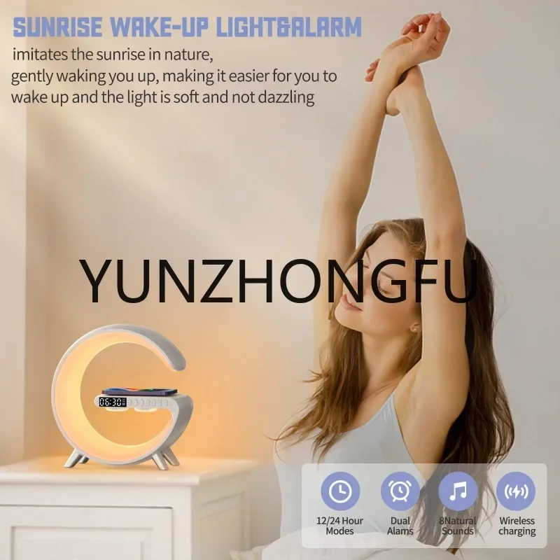 

Best Seller 2023 Product New Arrival Dimmable LED Clock Lamp With Elegant Clock and Qi Wireless Charger Lamp