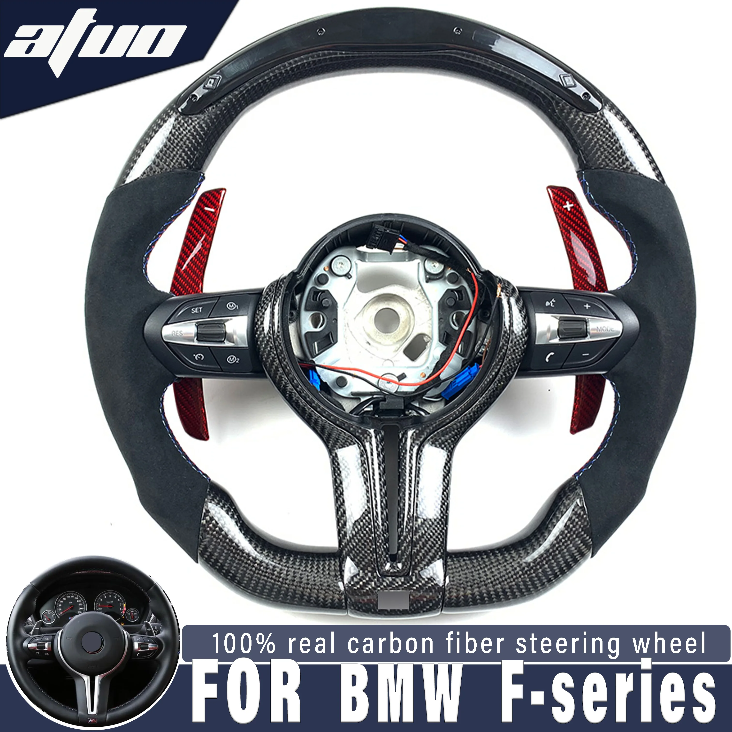 

Спортивное Рулевое колесо из углеродного волокна для BMW M3 M4 M 5 M6 F10 F20 F30, фото-дисплей на заказ, автомобильные аксессуары
