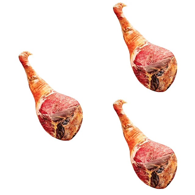 3 pcs  Simulation Ham Doll Creative Bacon Food Throw Pillow Doll Funny Gift (50CM)