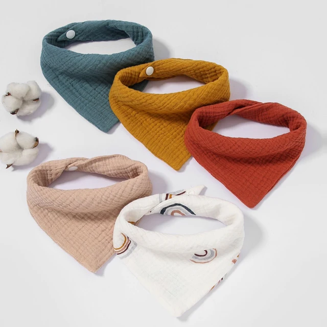 5 pieces/lot Baby Bibs Triangle Kids Cotton Bibs Saliva Towel Baby Boys Girls Feeding Apron Cotton Bandana Bibs Auburn