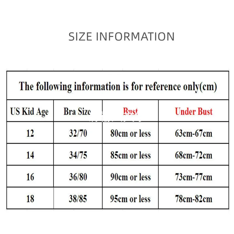 Girls First Wireless Training Bra Teenage Girl Underwear Teen Children Thin Cup Bra 12-18Y Youth Small Breast