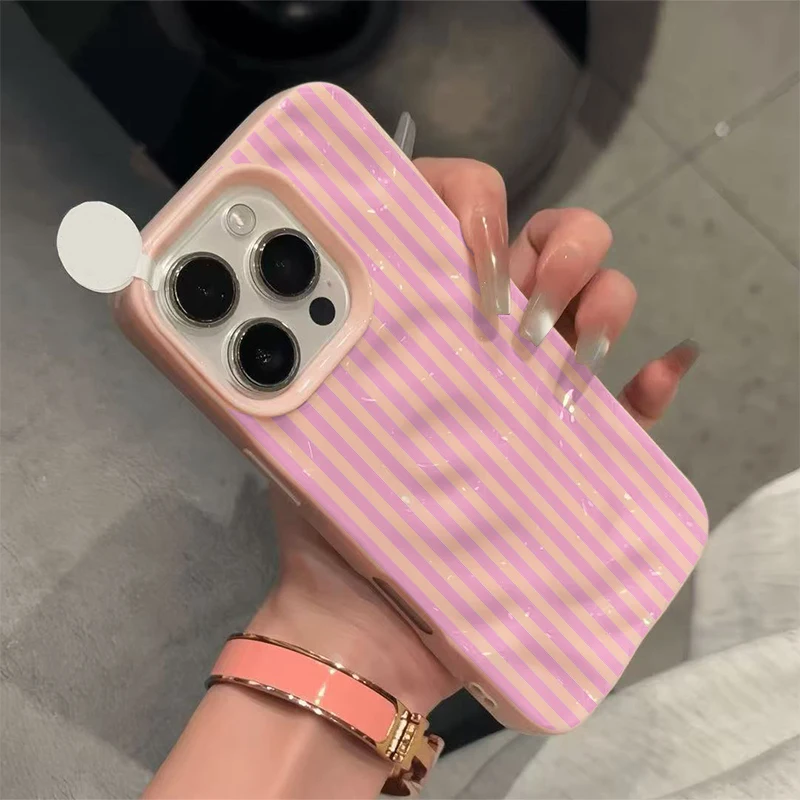 เคส iPhone ลายทางเหลือง แฟชั่นกันกระแทก ฝาหลังใส