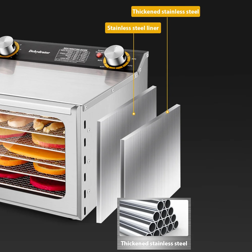 Dehydrators for Food and Jerky with 24H Timer 5 Drying Racks 400W 30-90℃ Vegetable Fruit Dehydrator Temperature Control 5