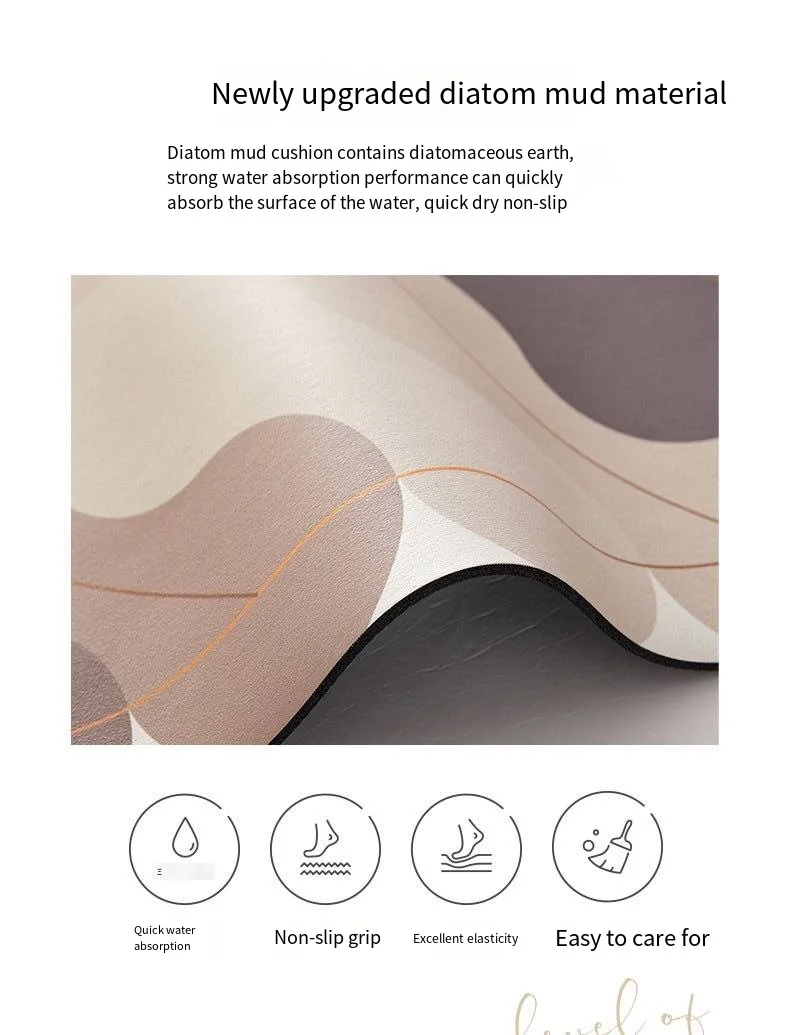 Description Picture 6 of itemVIKAMA 3PCS Bathroom U-Shaped Toilet Seat Cover Floor Mat Water Absorbent Anti-Slip Durable Rug Home Decoration