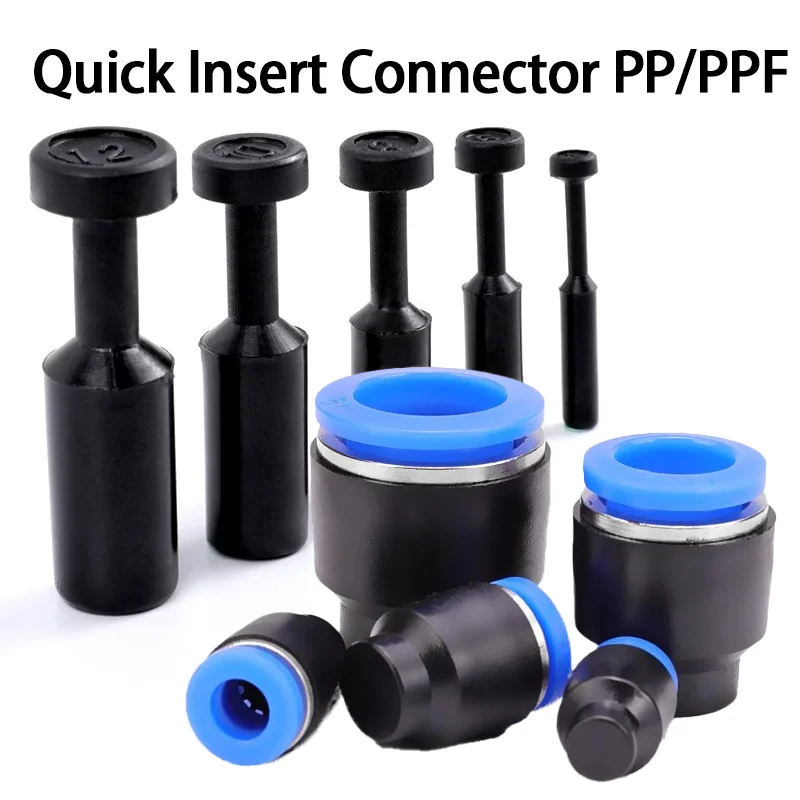 Conexão de Nylon Rápida para Tubo de Mangueira Pneumática Plug Fittings Push Fit Dustproof Seal Connector Linha Aérea pp Ppf 20 Pcs 50 Pcs mm mm mm 10 Milímetros 12 Milímetros