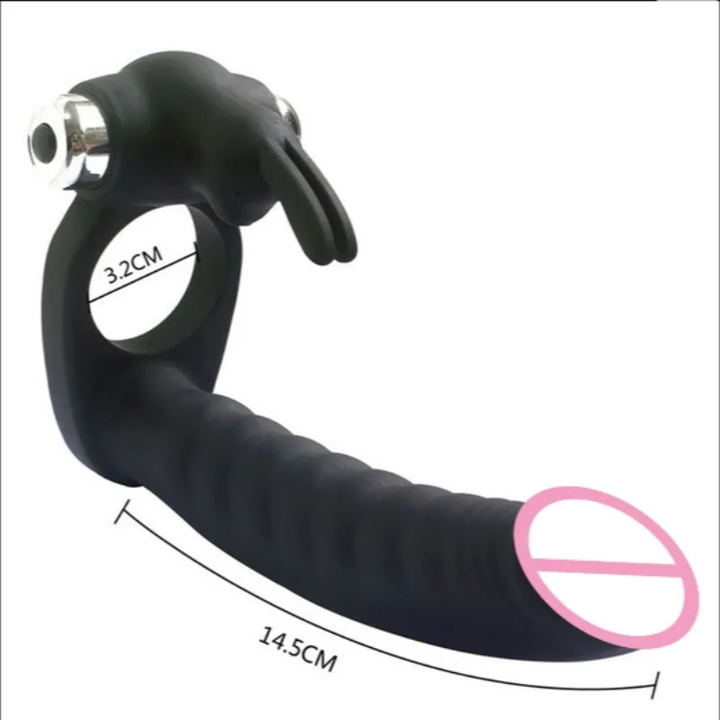 Double penetration strapon dildo G Spot vibrators anal beads penis vibrating ring silicone butt plug adult sex toys for couples
