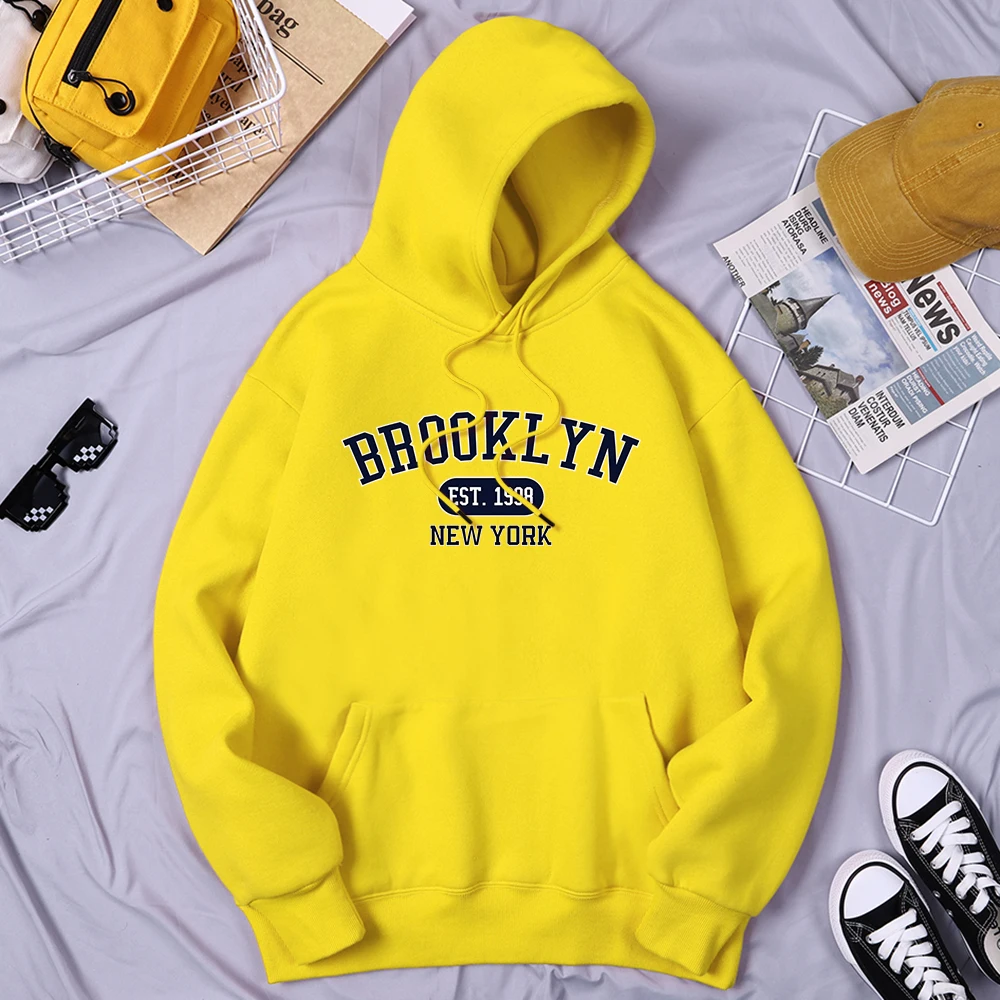 

Brooklyn Est.1998 New York Men'S Hooded Quality Fashion Hoodies Comfortable Outdoor Hoodie Daily Large Size Men'S Tracksuit