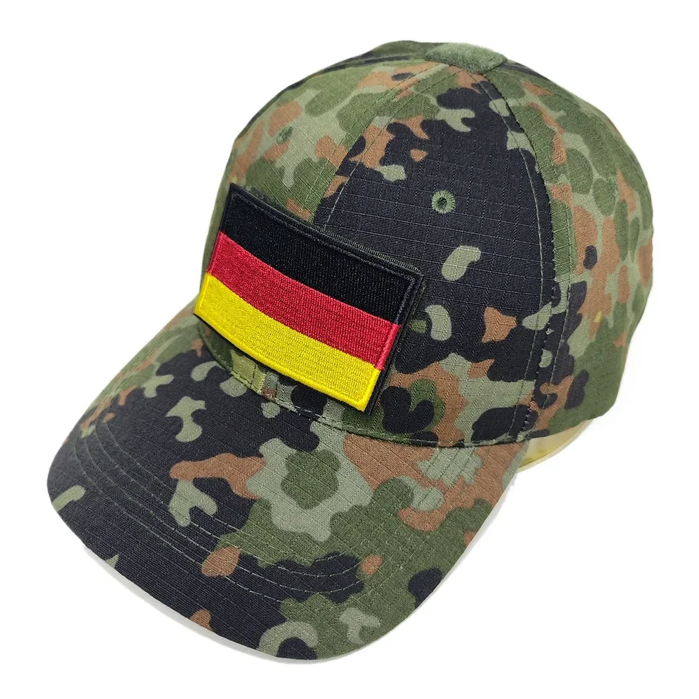 

Germany Style Camouflage Baseball Cap with Patch Badge for Men Women Outdoor Sports Hat